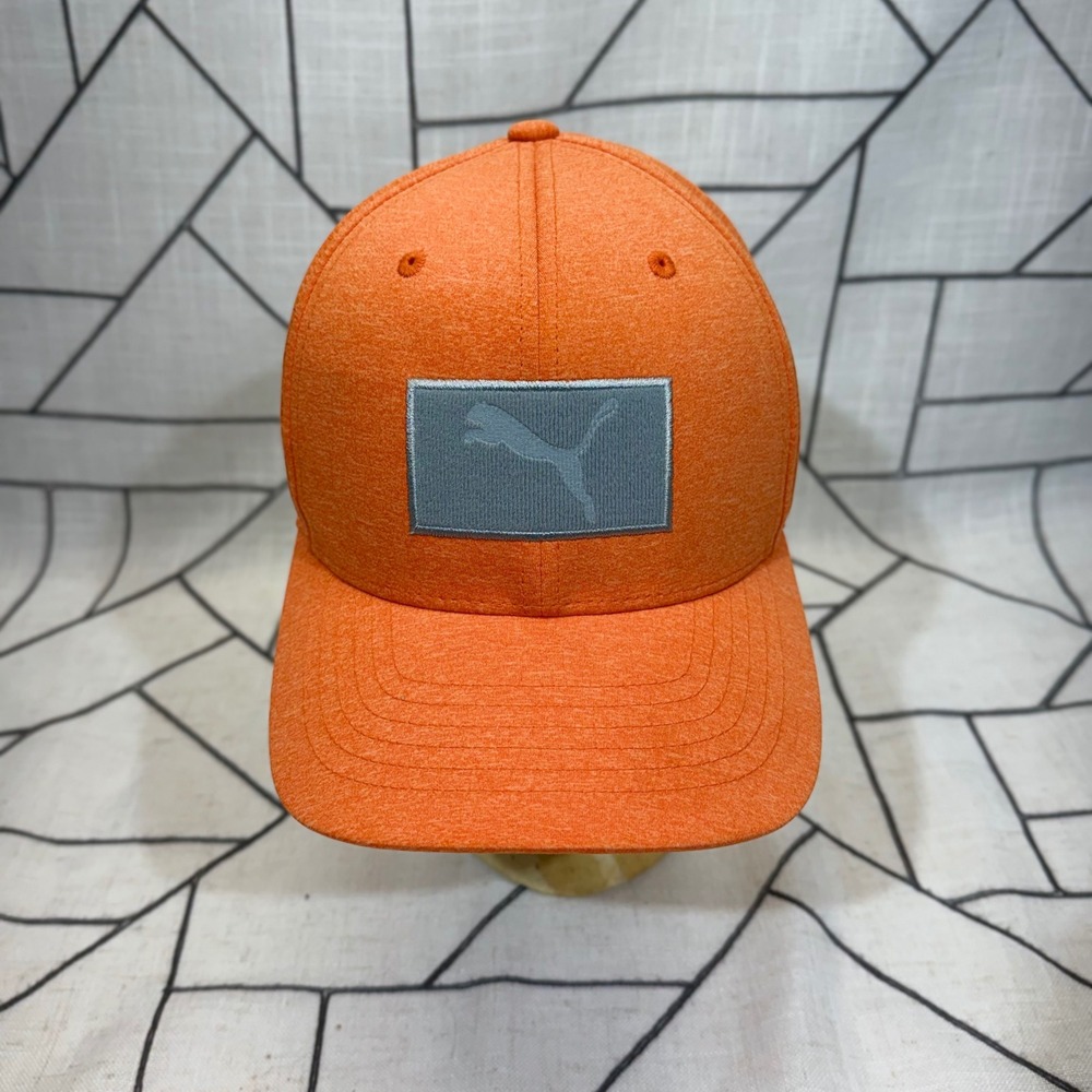 Puma Golf Hat OSFA Orange Tour Exclusive Snapback Logo Patch Cap